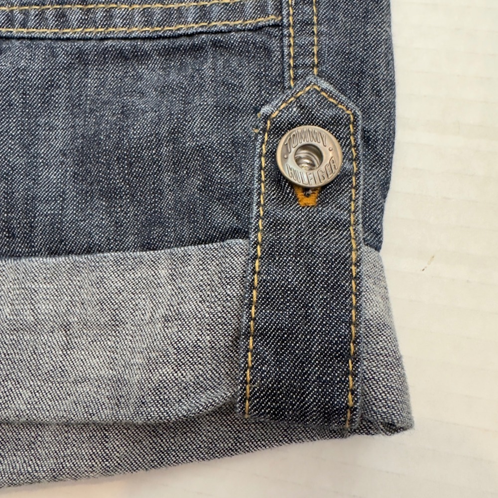Tommy Hilfiger Womens Dark Wash Cuffed Denim Shorts Blue Size 8 100% Cotton - Picture 5 of 8
